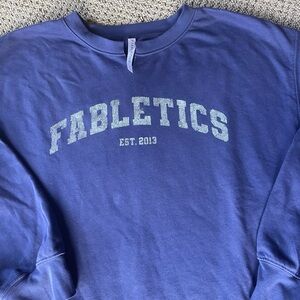 RARE! Fabletics Rhea Oversized Crew WITH Notch at Neck Deep Cobalt